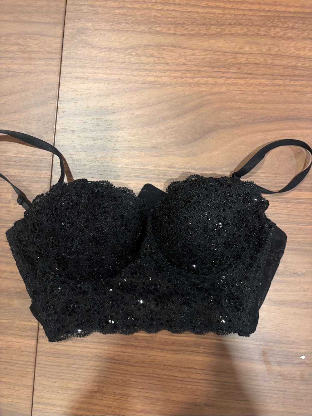 Forever 21 Black Lace Bralette with Sequin Detail